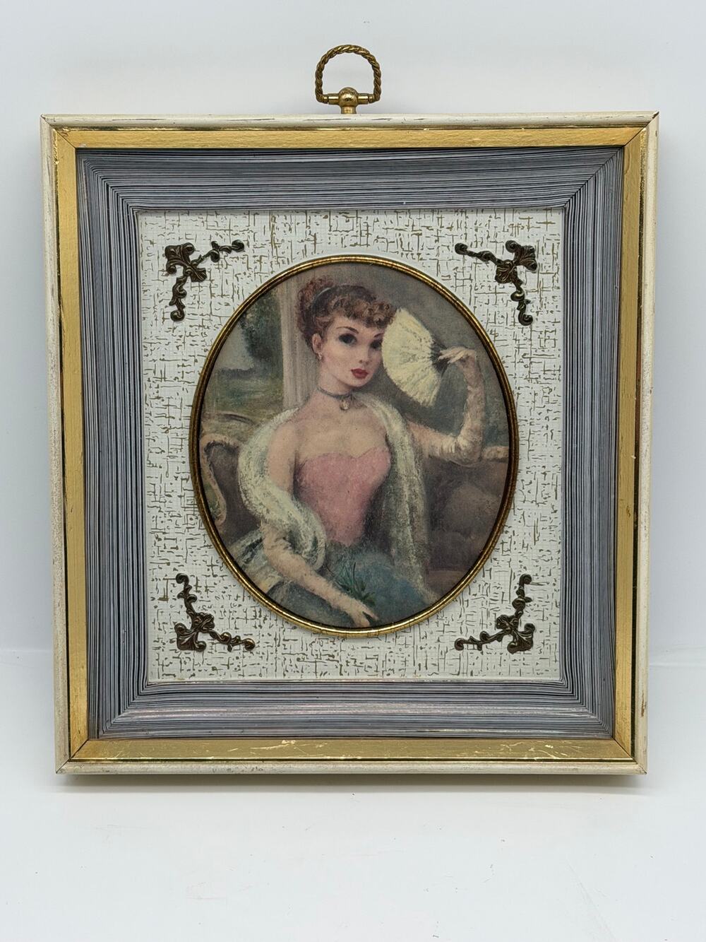 Vintage Mid-Century Turner Wall Accessory Framed Portrait - 10” x 11”